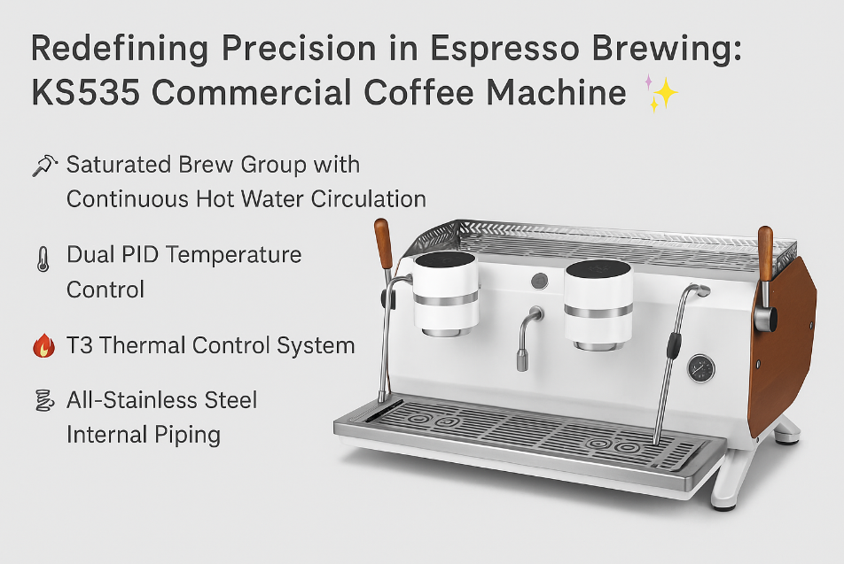 Dual Boiler Commercial Espresso Machine KS535 | PID & Rotary Pump System