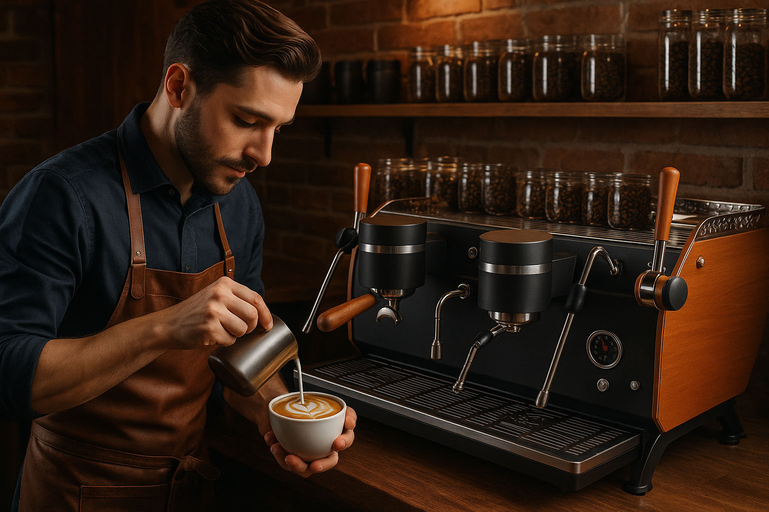 Professional Two Group Espresso Machine with CE Certification and Copper Tube System