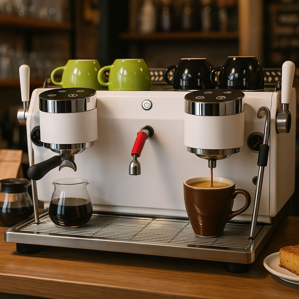 Dual Group Espresso Coffee Machine for Café Use | PID & Steam Wand Control