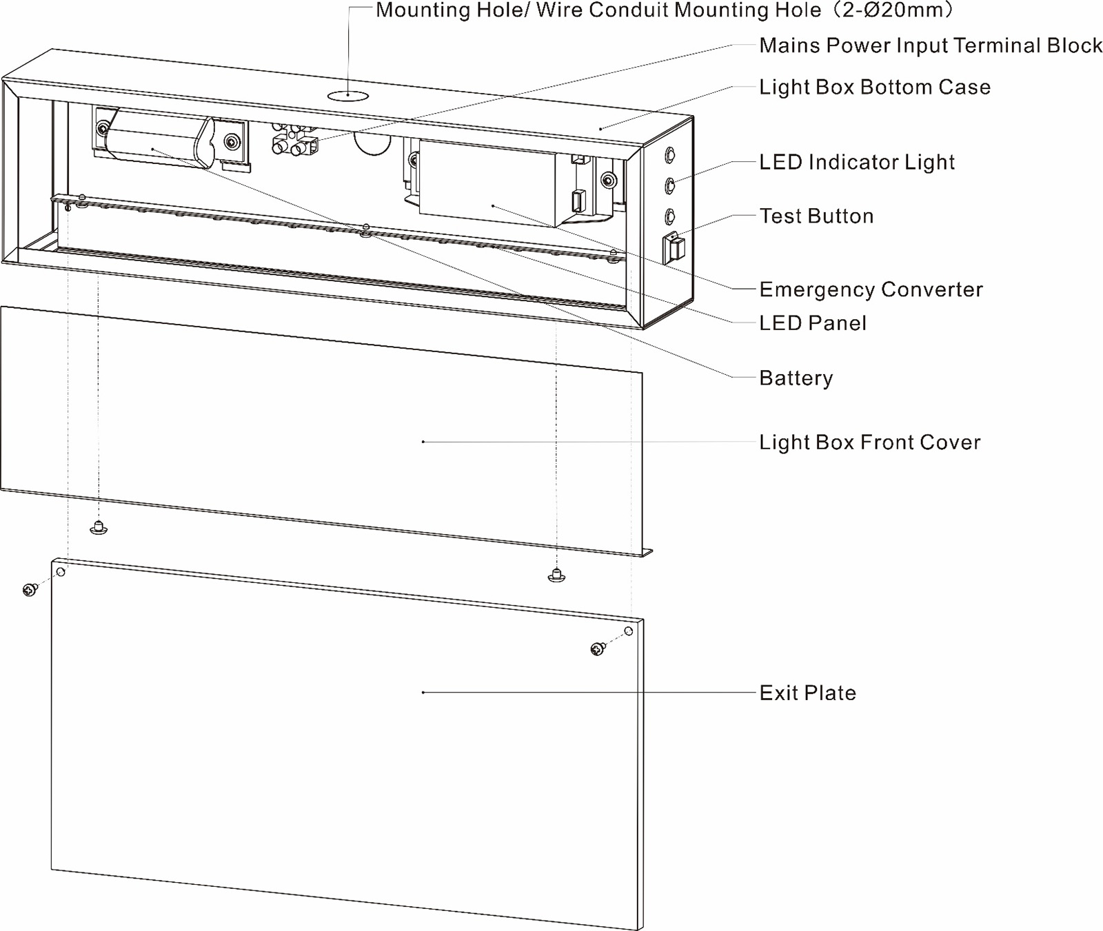 350 Surface Mounted Emergency Exit Sign a