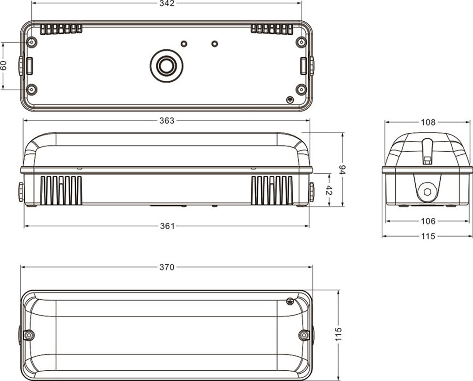 370 Bulkhead Type LED Luminaries