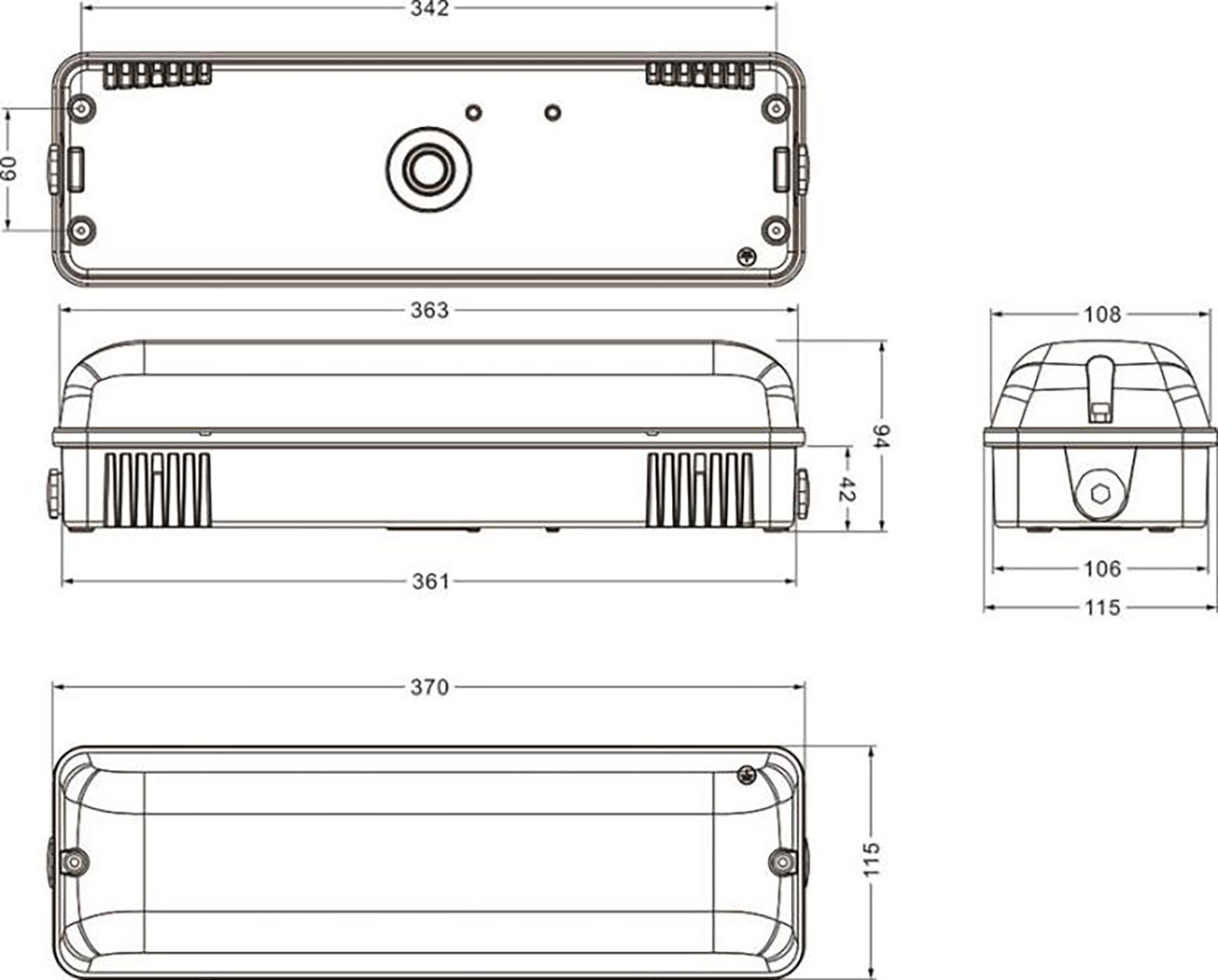 370 Emergency Sensing Bulkhead Type LED Luminaries