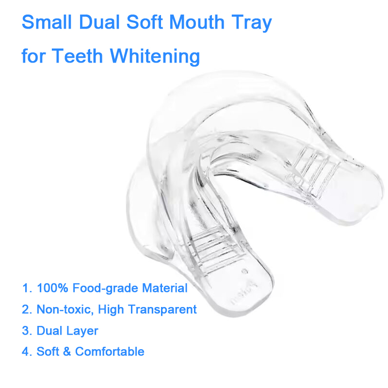 Teeth Whitening Double Sided Mouth Tray, Small Dual Soft Tray, Dual Layer, Food Grade Material, Home Use, Dental Grinding Mouth Guard, Comfort for All Mouth