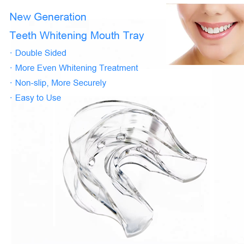 Teeth Whitening Double Sided Mouth Tray Food Grade Material, Dental Home Use Works with Teeth Whitening Light and Whitening Gel, Grinding Mouth Guard, Comfort for All Mouth, BPA Free