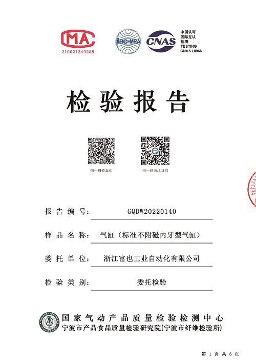 Cylinder-standard-non-magnetic-internal-thread-type-cylinder-Inspection-Report