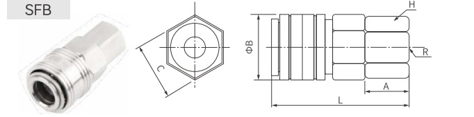快速連接不銹鋼接頭 C 型（自鎖式）2