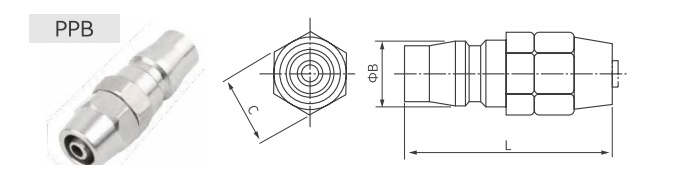 快速連接不鏽鋼接頭 C 型（自鎖式）8