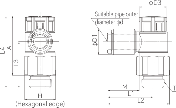 FAS Series-Speed Control Valve With Quick-Change Joint-Elbow Type (Sealed With Gasket)