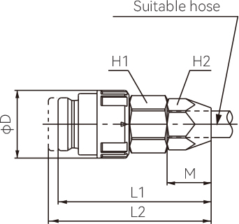 FKK Series Pipe Joint Type With Nut Inside (For Polyurethane Hose With Cloth)