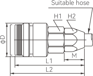 FKKH Series Pipe Joint Type With Nut Inside (For Polyurethane Hose With Cloth)