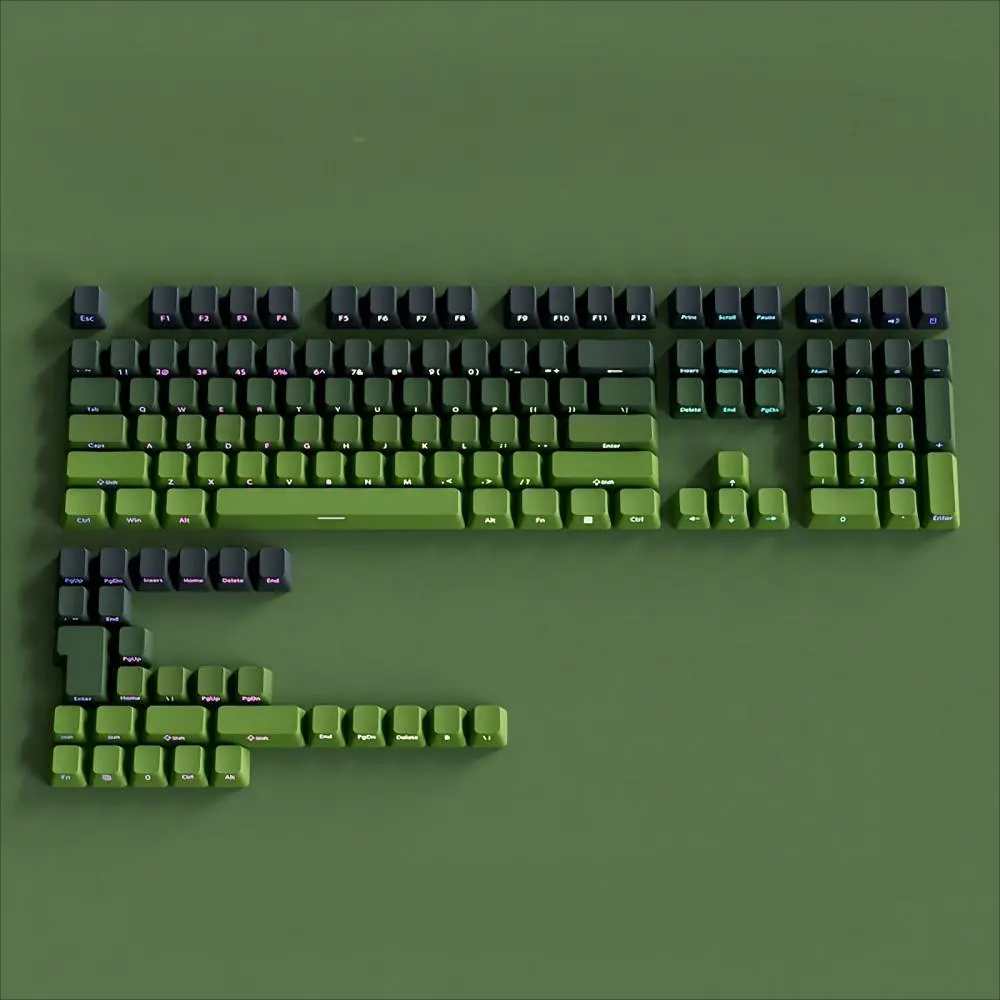 Gradient 136 Keys Gaming Keyboard Key caps OEM Height Translucent Side-engraved Character Key caps