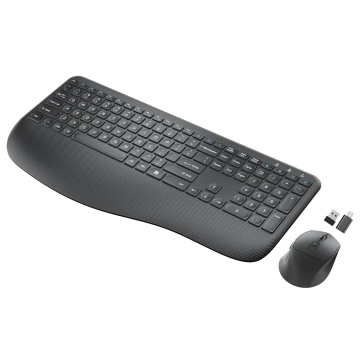 112 Keys 2.4GHz USB Receiver Plug and Play Wireless Office Keyboard and Mouse Combo