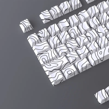 Original Profile Translucent Character Key cap Topographic Pattern Side-Printed Key caps