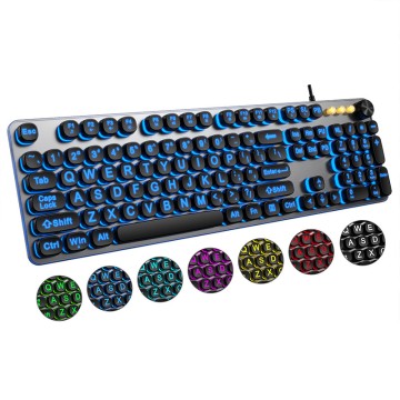 Wired Keyboard Large Print Oversize Retro Round Letters Keys