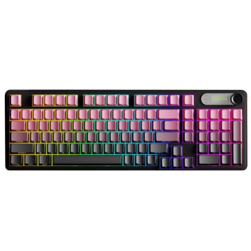 Key Wired Gaming Keyboard  Side-Printed Gradient Keycaps with Rotary Knob