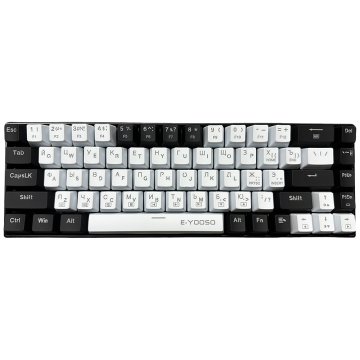 60% Russian Layout Keyboard  RGB Hot Swappable Mechanical Gaming Keyboard