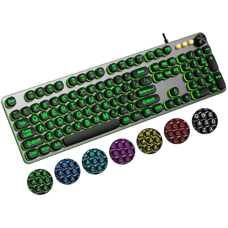 Large Print Backlit Keyboard：Oversized Print Letters+7-Color Backlit+USB Lighted