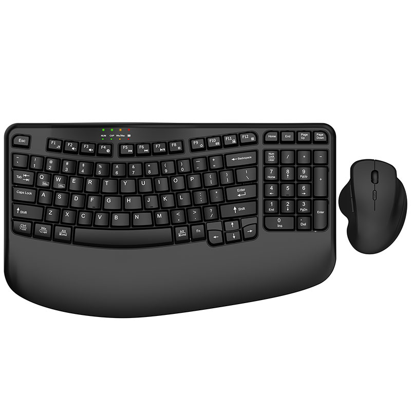 Wireless Wave Keys  Keyboard Mouse Combo with Wrist Rest
