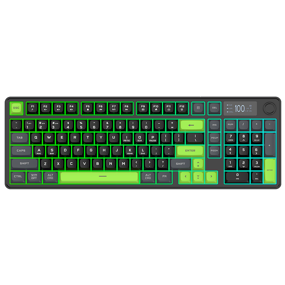Triple Mode  Membrane Gaming Keyboard  with Knob and Display Screen