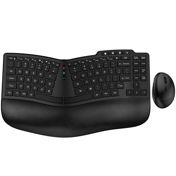 Rechargeable Wave Keyboard Split Wireless Keyboard and Mouse Set