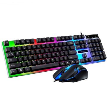 RGB LED Backlight  USB Wired Full Size Gaming Keyboard and  Mouse Combo