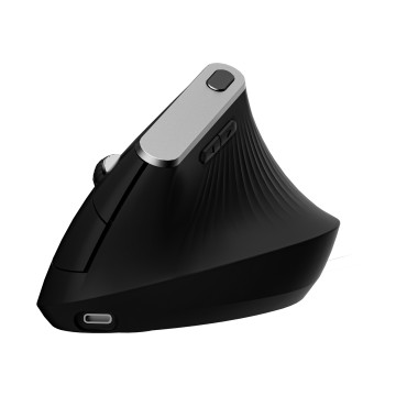 Portable Dual Mode Vertical Ergonomic Mouse - 2.4G Wireless & Wired Type-C Rechargeable, 800/1200/1600 DPI, 6 Buttons, Ultra-Quiet for Laptop