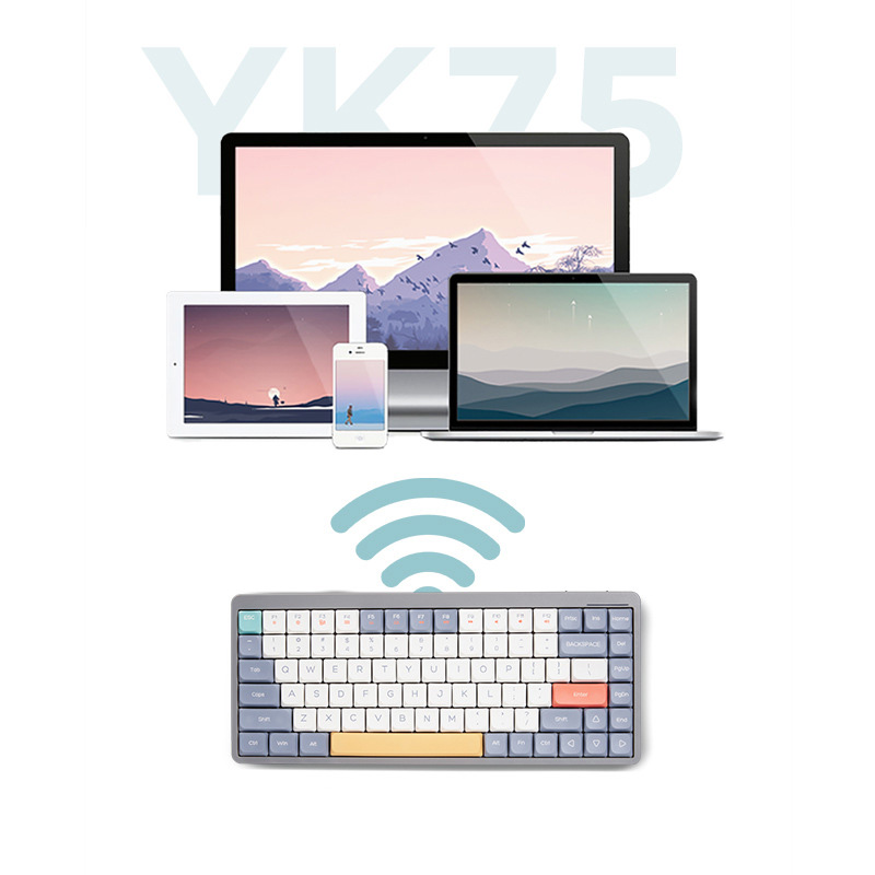 Wireless for Tri-Mode Mechanical Keyboard and Customizable Red Blue Low-Profile Quiet Key Design for Office-product