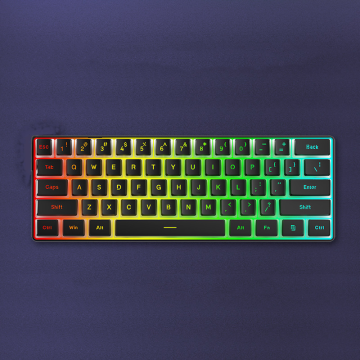 Portable 61-Key Backlit Gaming Keyboard with Mechanical Feel for Business Office & Silent Typing