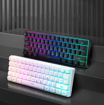 61-key Portable Gaming Keyboard, Business Office E-sports Mechanical Feel Small Keyboard