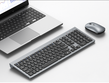 2.4G wireless 108-key silent keyboard and mouse set, full-size, three DPI settings, sleep mode.