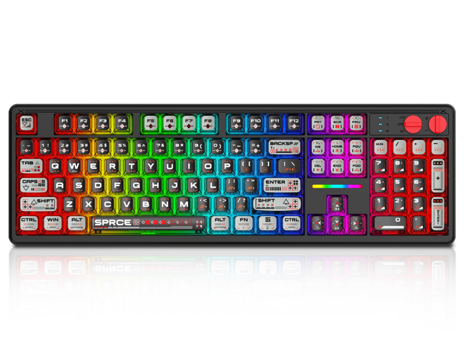 104-Key RGB Mechanical Gaming Keyboard - Hot-Swappable, Wireless/Wired