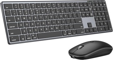 For Wireless Keyboard Mouse Combo for Mac-Rechargeable Ultra Thin Quiet Keys Metal Frame MacBook Pro/Air/iPad/iPhone