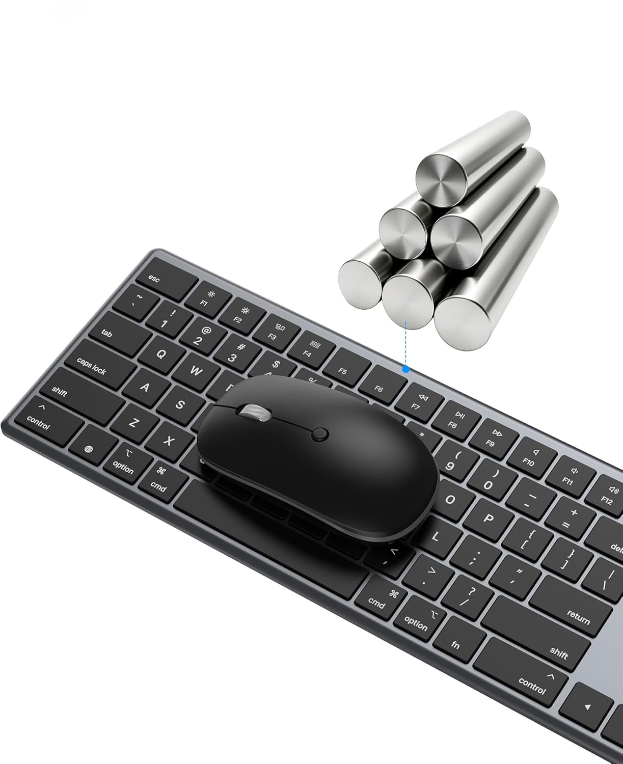 For Wireless Keyboard Mouse Combo for Mac-Rechargeable Ultra Thin Quiet Keys Metal Frame MacBook Pro/Air/iPad/iPhone-product