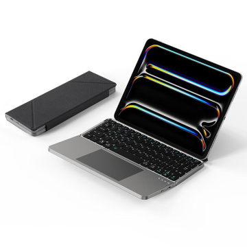 Portable Foldable Wireless Keyboard with Touchpad Ultra Mini Rechargeable Keyboard for Tablet Universal System