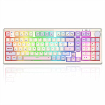100-Key Tri-Mode RGB Mechanical Keyboard — Hot-Swap Gasket Mount, PBT Keycaps, Knob, BT5.0 + 2.4G + USB-C, Pink | OEM/ODM