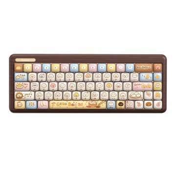 Wooden Tri-Mode Mechanical Gaming Keyboard, 68-Key Hot-Swap Gasket RGB, Sublimation Bun Keycaps, 8000mAh, Media Screen, USB-C