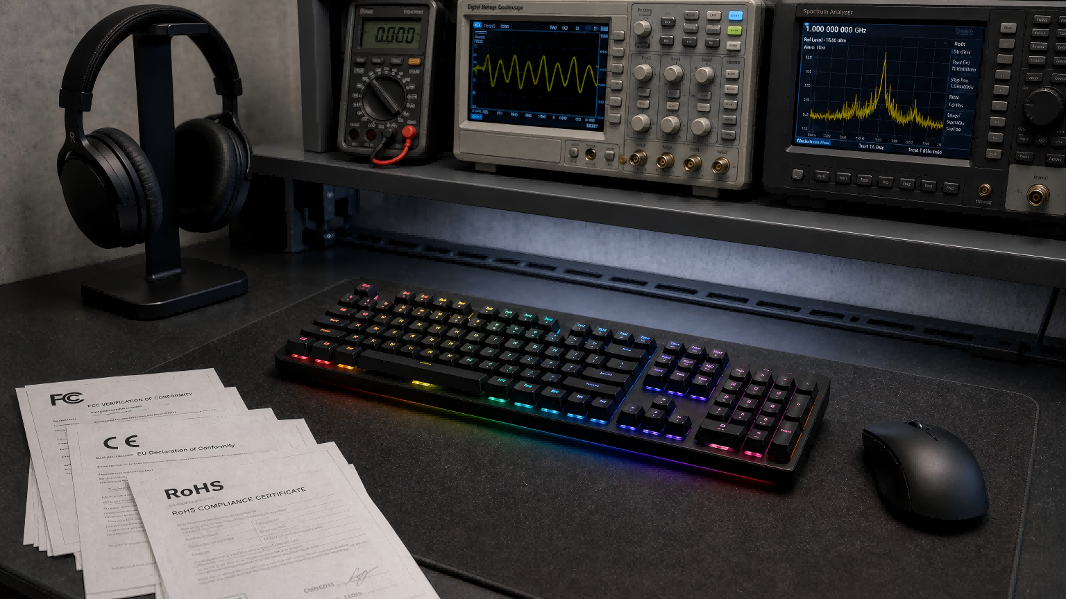 What do CE, FCC, and RoHS stand for? Analysis of certifications required for keyboards, mice, and headphones to enter the European and American markets.