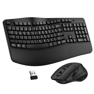 2.4G Wireless 104 Keys Wave Keys  Computer  Office Keyboard Mouse Combo