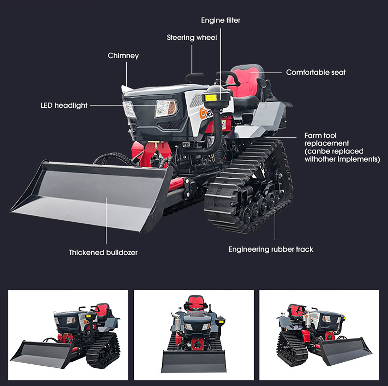 Mini Crawler Cultivator Grace 35HP Crawler Tractor Pro