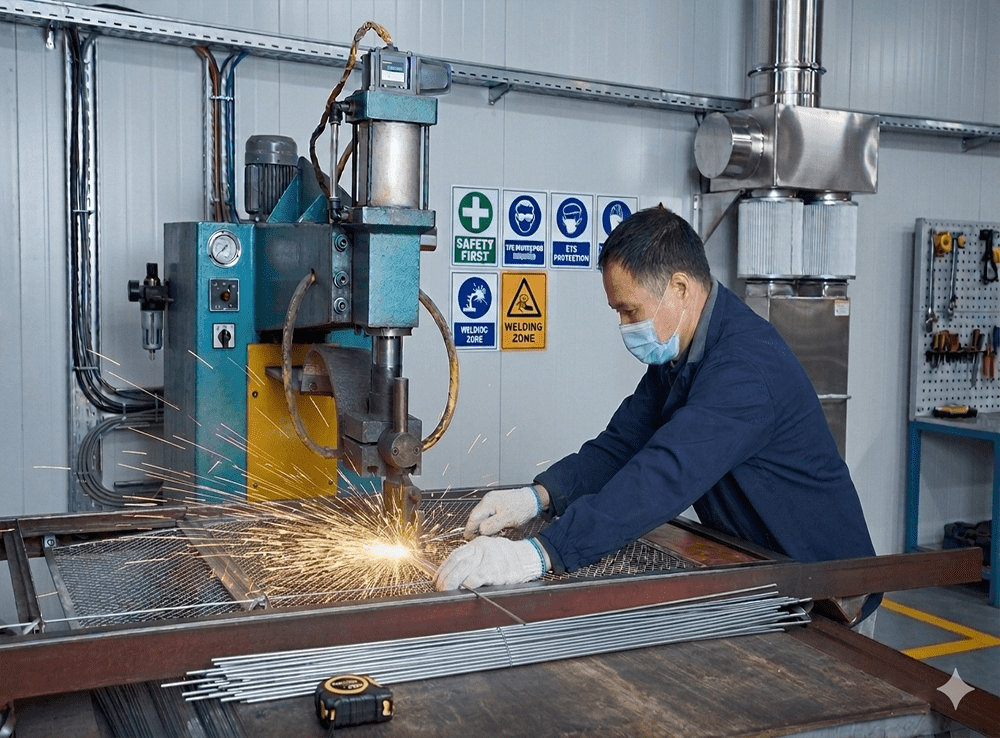 air-filter-frame-spot-welding-workstation