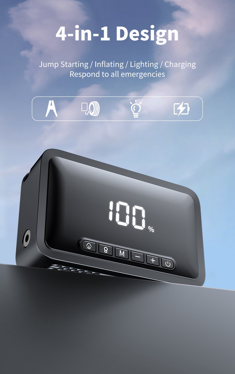 4-in-1 Emergency Battery Jump Starter: The “All-in-One Companion” for Your Journey