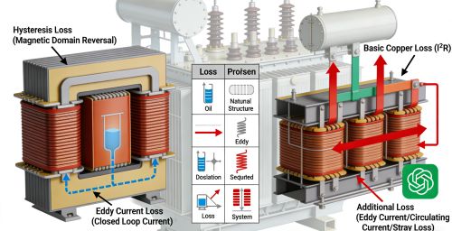 Explication des pertes dans un transformateur : pertes à vide et pertes en charge