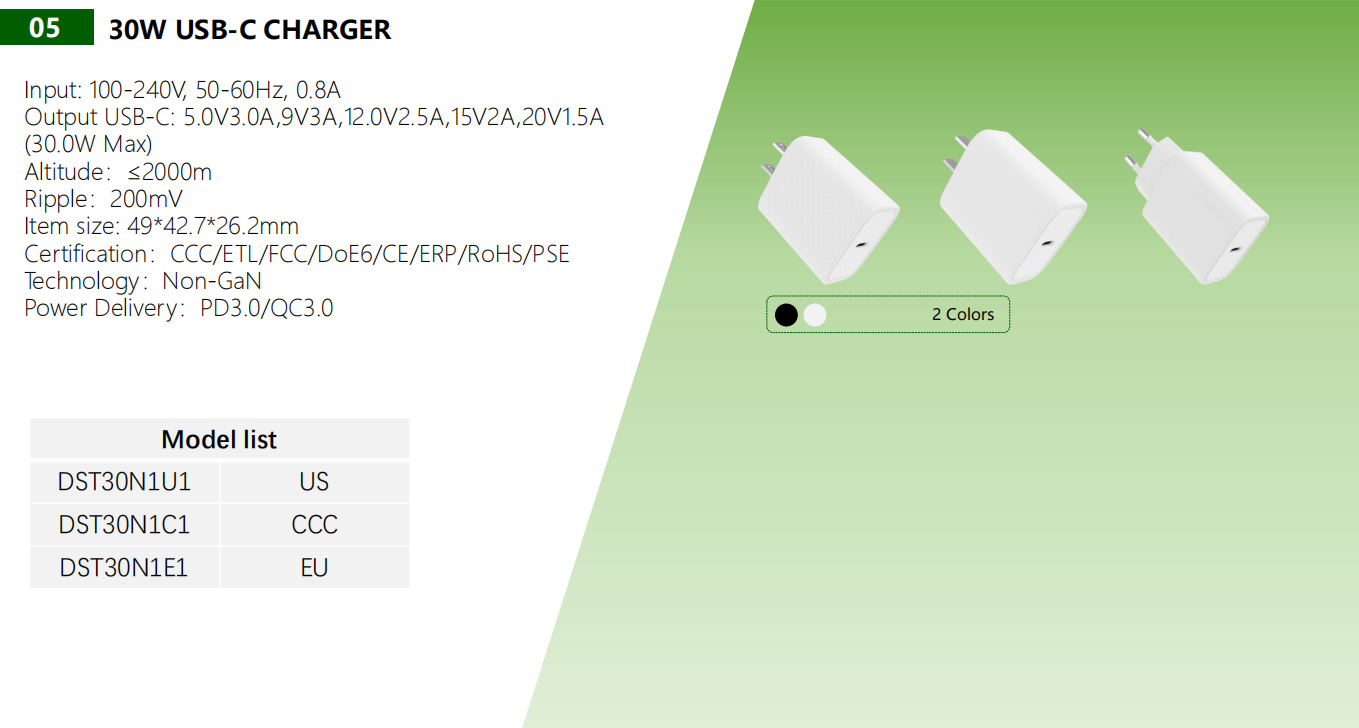 30W USB-C充電器