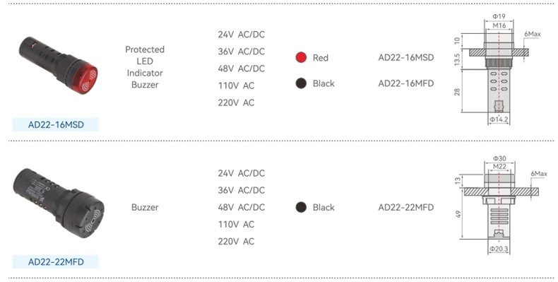 AD22 Series Buzzers Indiactor (1)