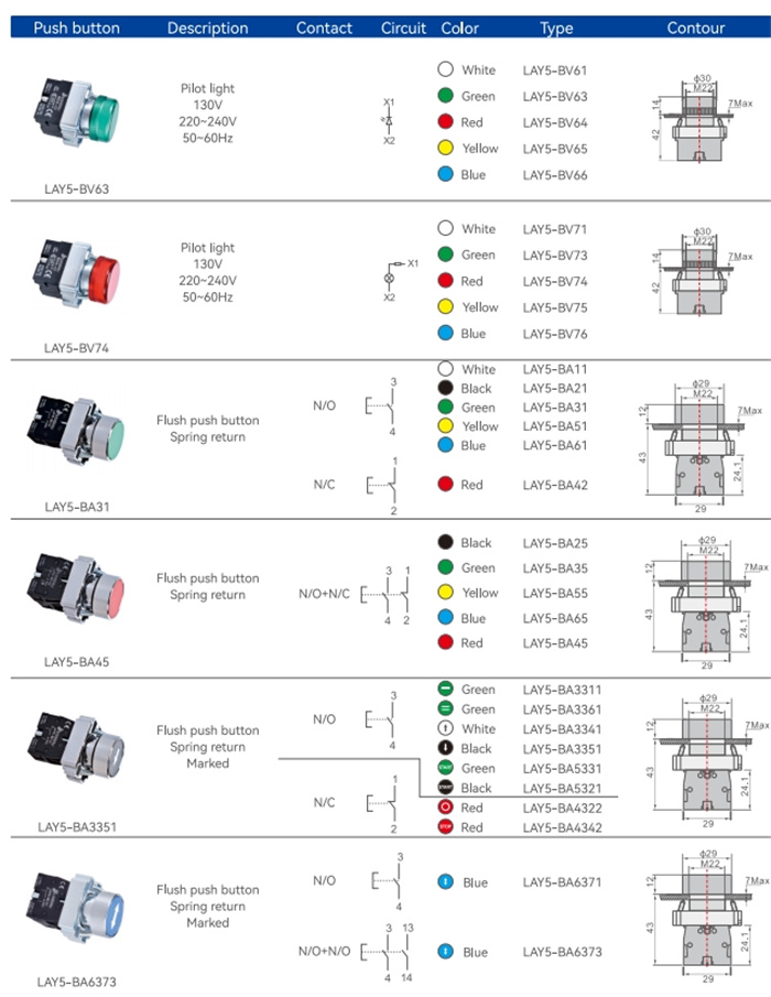 LAY5 Series Push Button Switches XB2 (1 (10)