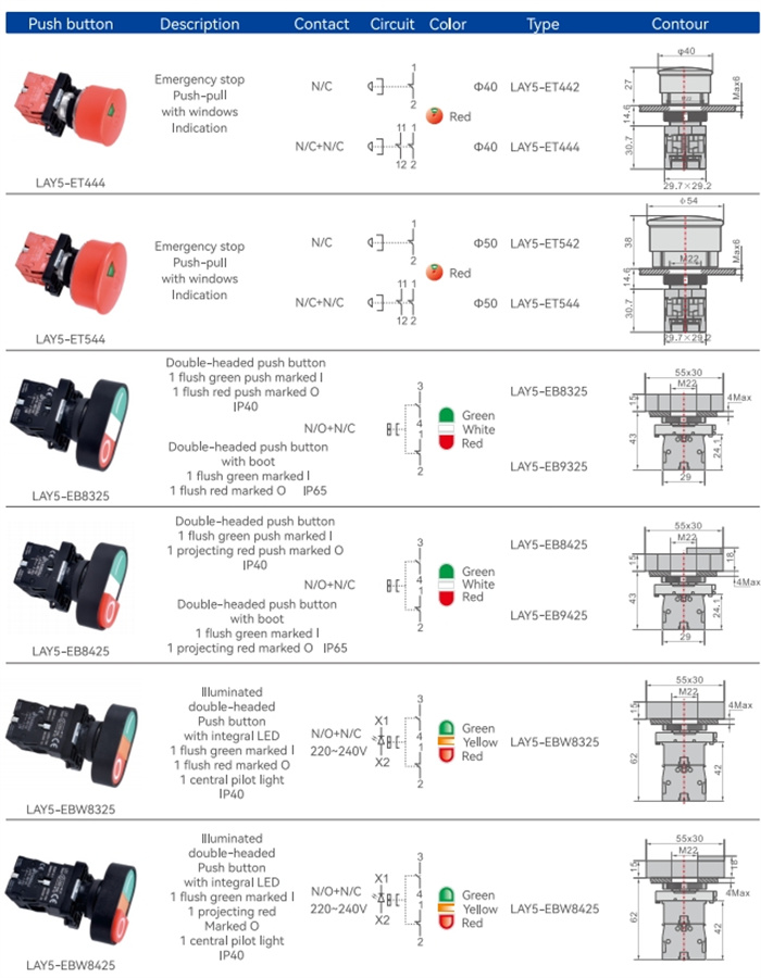 LAY5 Series Push Button Switches XB2 (1 (8)