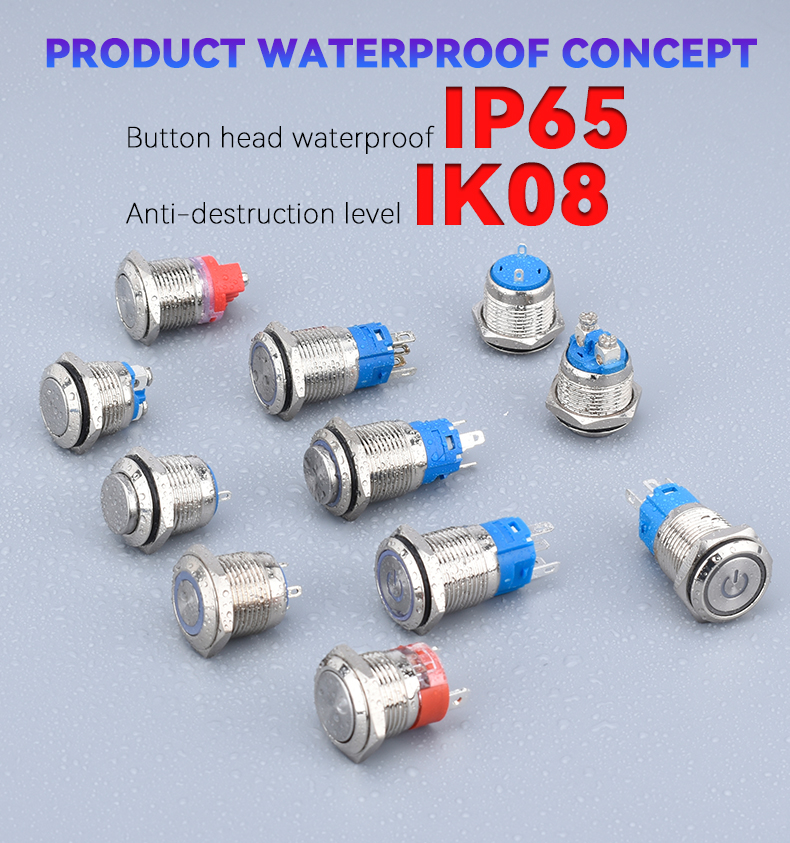 metal push button switches (5)
