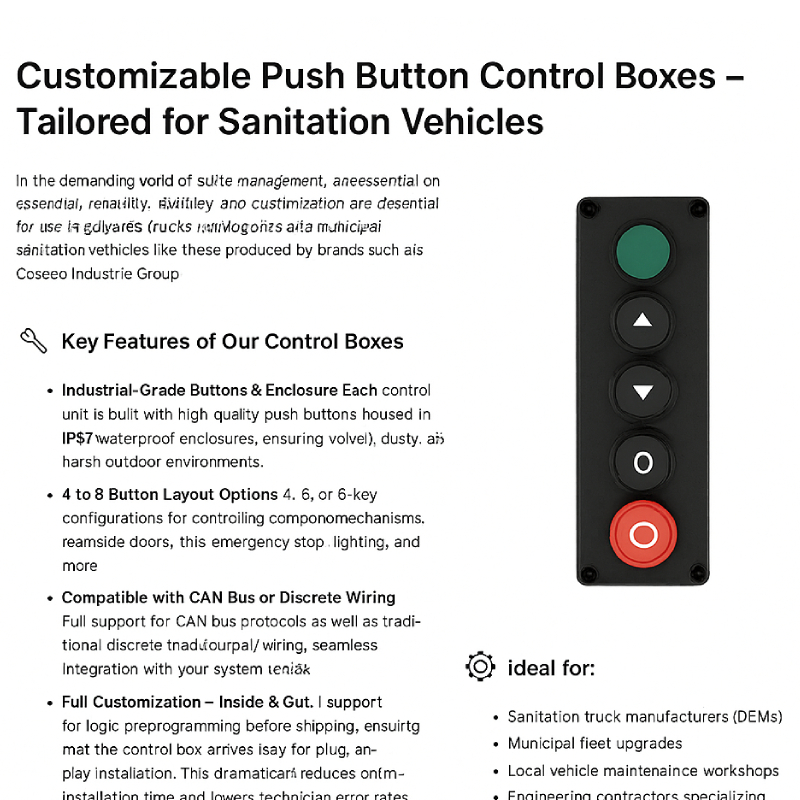 Customizable Push Button Control Boxes – Tailored for Sanitation Vehicles