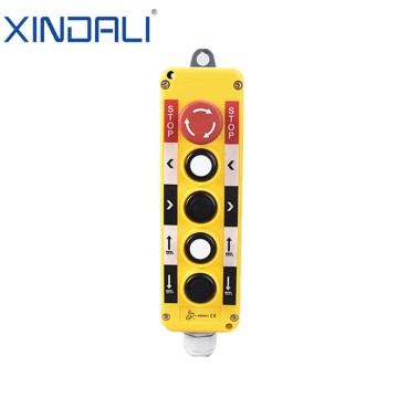 XDL10 IP65 Waterproof 4-Button Pendant Control Station with Emergency Stop