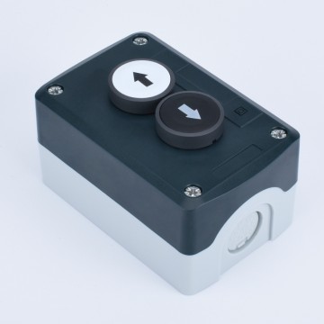 XDL44-BE223 — 2 Hole Control Box with 2 Flush Push Buttons (Black & White, NO, IP40/IP54)